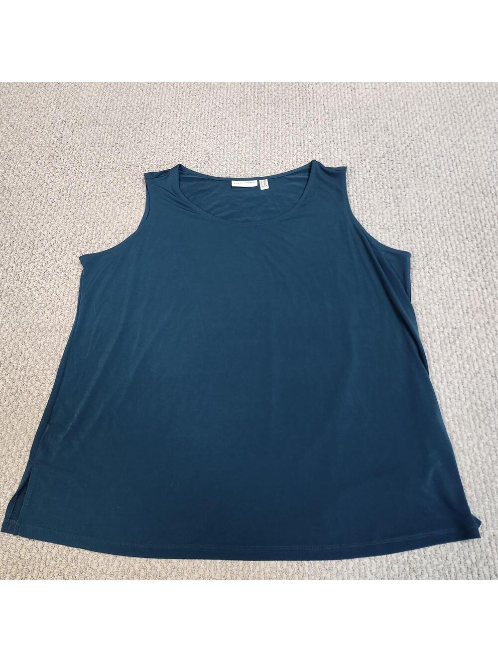 Susan Graver Sleeveless Tank Top Green Size 2X Petite